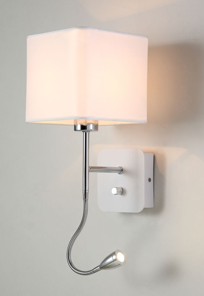 Бра с выключателем Crystal Lux PACO AP2 CHROME/WHITE