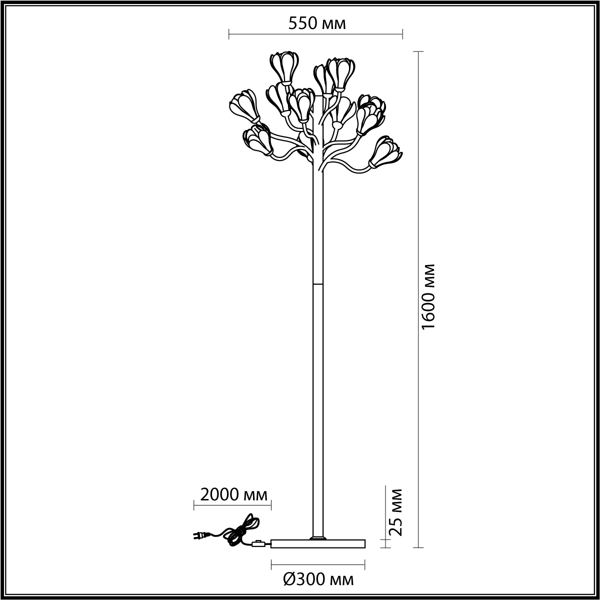 Торшер декоративный в виде цветов Odeon Light GARDI 5090/12F